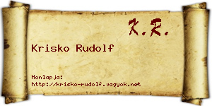 Krisko Rudolf névjegykártya